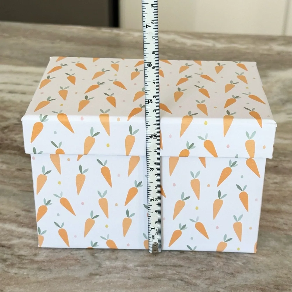 Set of 3 Decorative Carrot Print Gift Boxes / Storage Boxes - Spring Easter